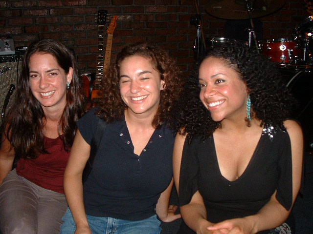 Nicole and two new fans at Johnny D's!